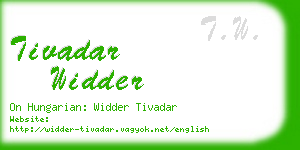 tivadar widder business card